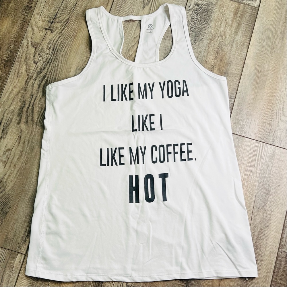 Activewear top. Champion.White Size S. Comfortable. Yoga gear. Long.